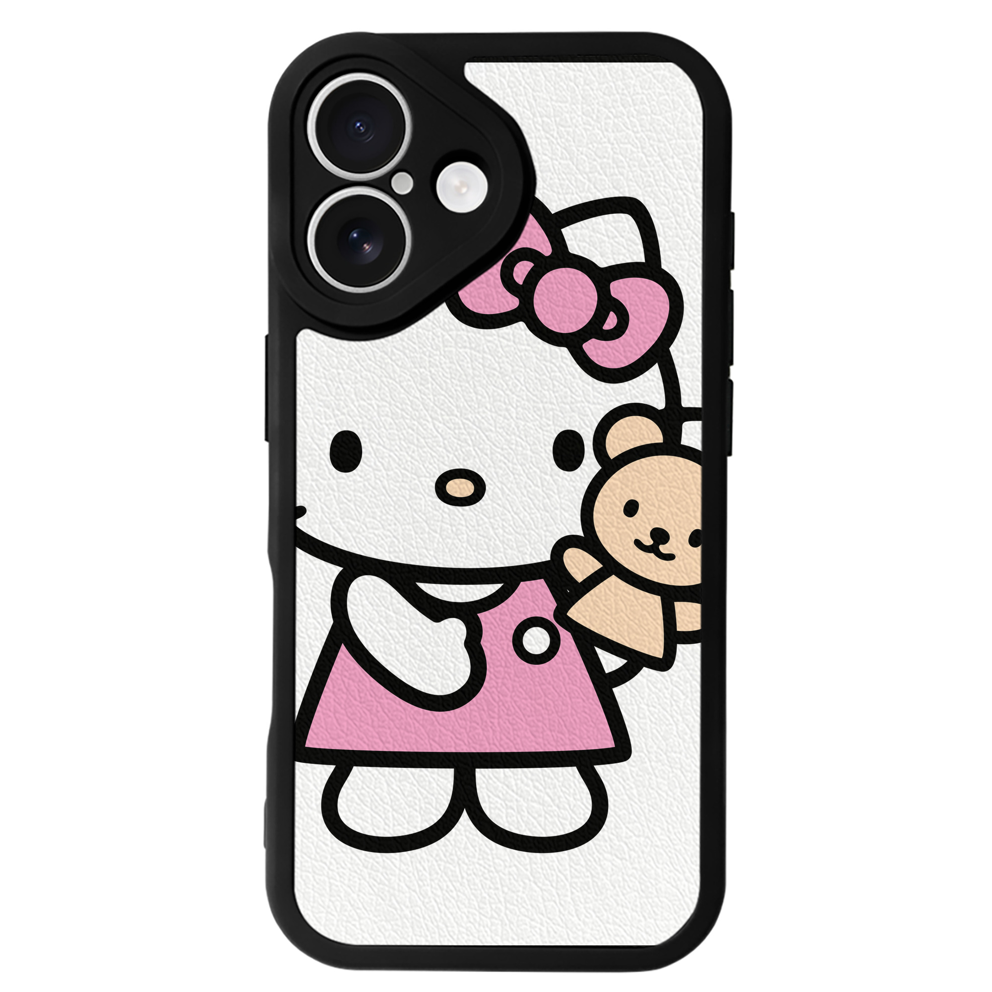 （画像用） Hello Kitty ハローキティ 【iPhone 16シリーズ対応】シリコンスマホケース（レザー調） 材質：シリコン